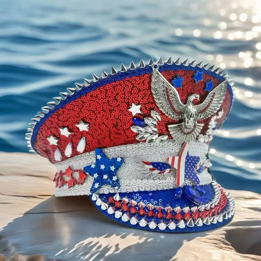 Made in the USA Blue Bling Captain Hat