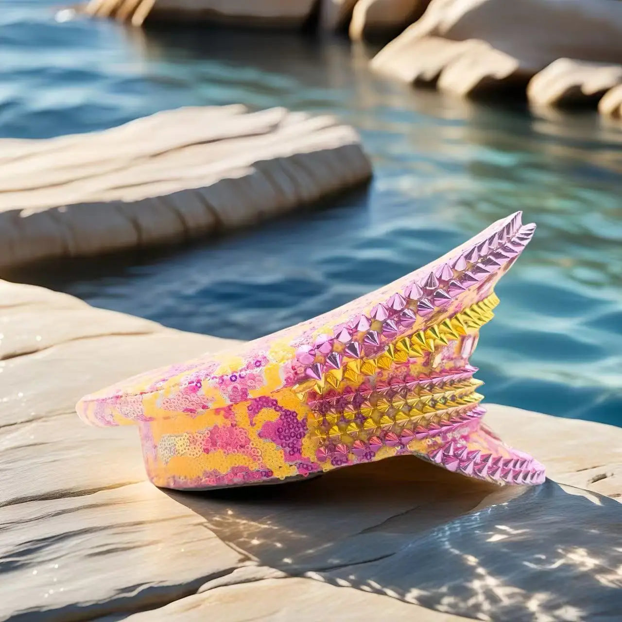 Star Burst Pink Captain Rhinestone Hat