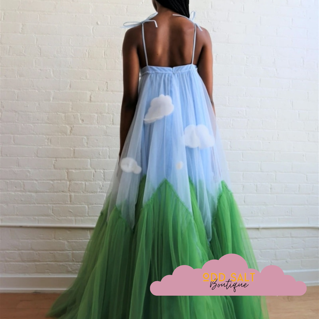 Earthly Skies Tulle Spaghetti Strap A Line Dress