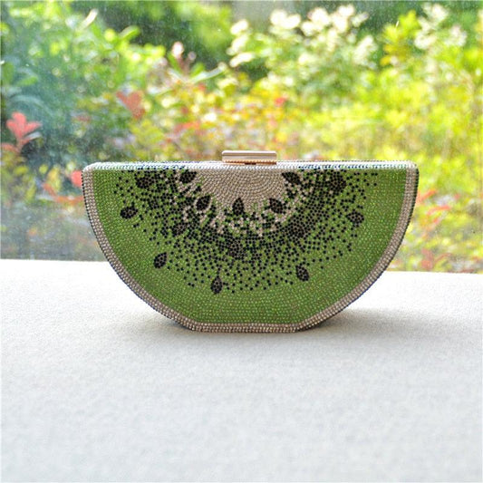 Watermelon Shaped Bedazzled Clasp Handbag - ODDSALTBoutique