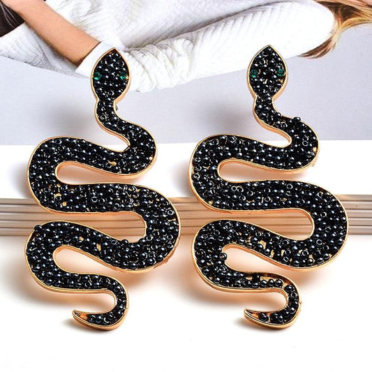 Statements the Long Snake Way Drop Earrings - ODDSALTBoutique