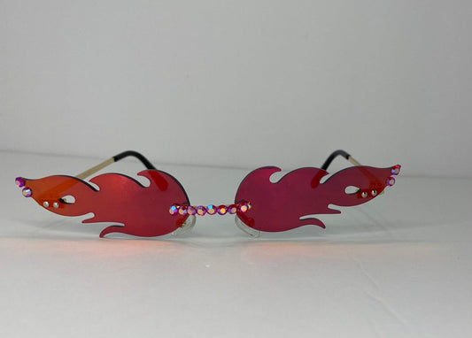 Red Flame Shaped Sunglasses - ODDSALTBoutique