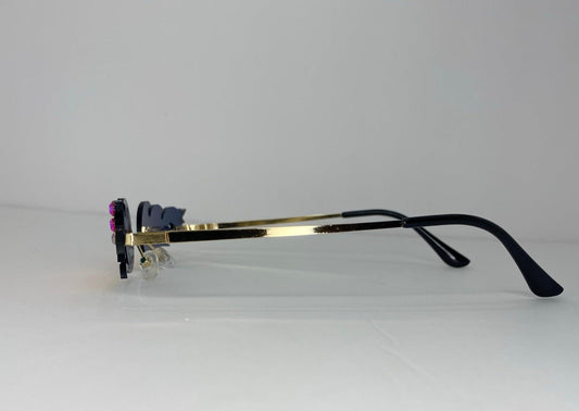 Blue Green Reflective Flame Shaped Sunglasses - ODDSALTBoutique