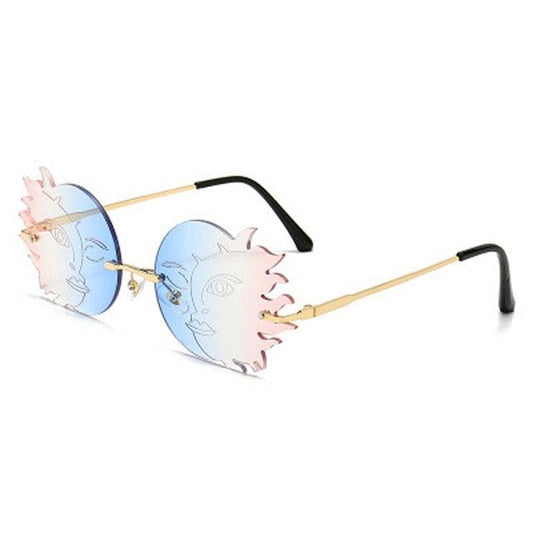 Stars and Moons Shaped Rimless Sunglasses (not customized) - ODDSALTBoutique