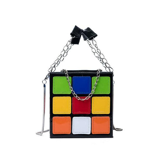Mini Rubik's Cube Design Handbag with Chain - ODDSALTBoutique