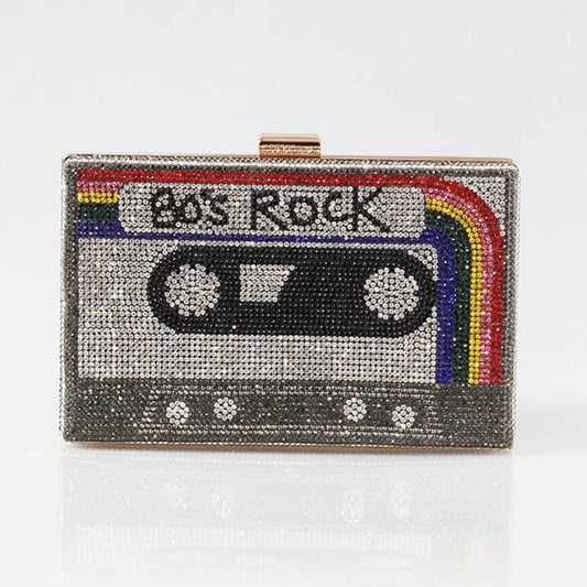 80's rock Bling Cassette Clutch - ODDSALTBoutique
