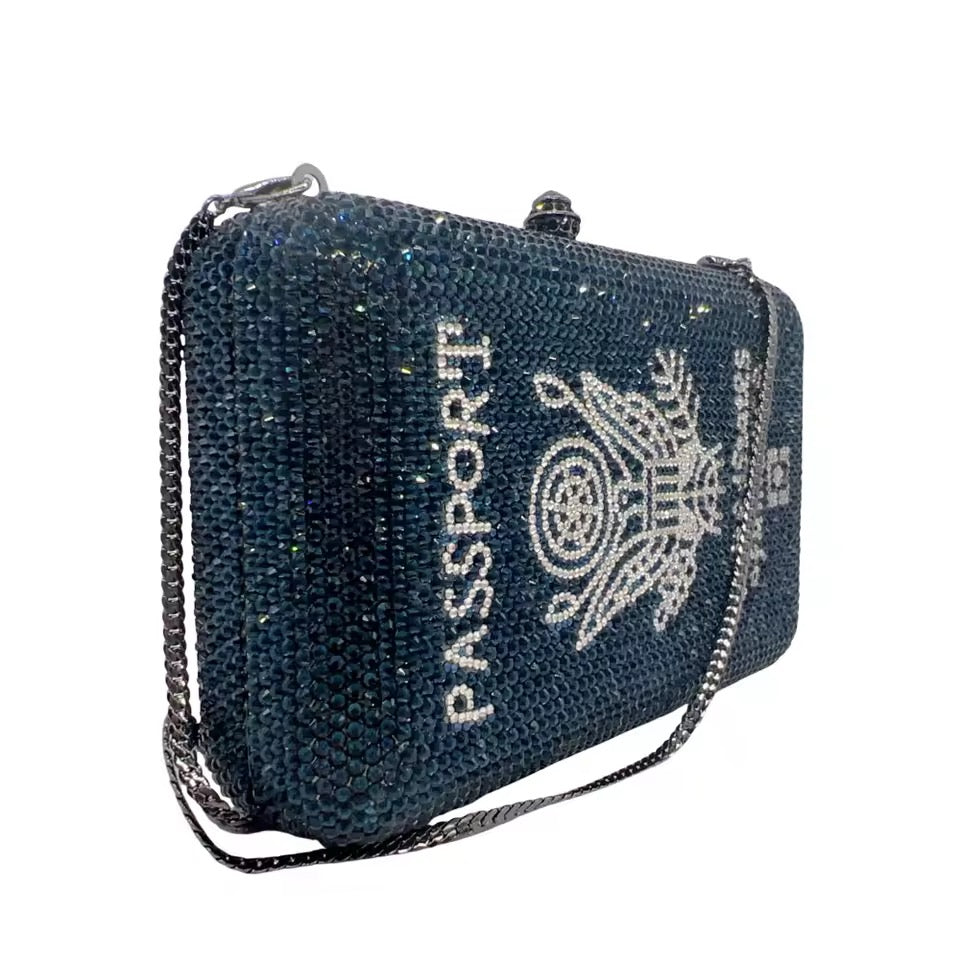 Million Mile Passport Crystal Clutch