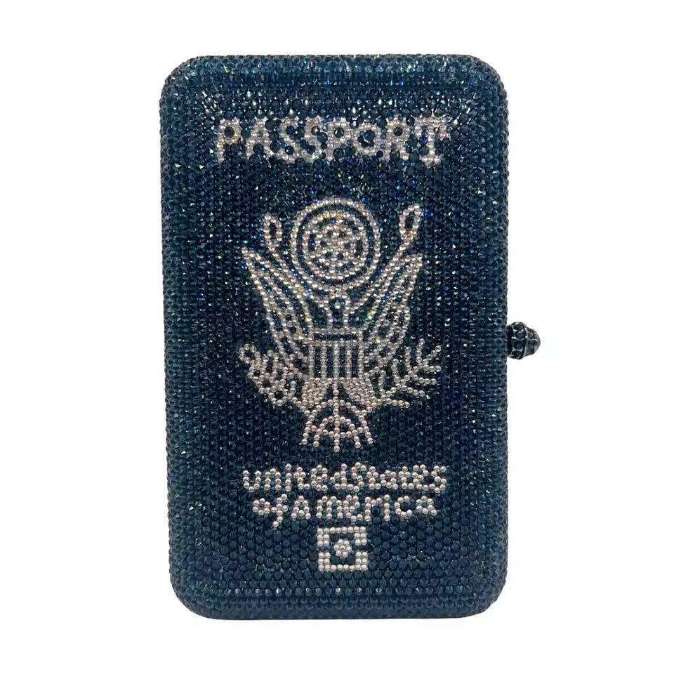 Million Mile Passport Crystal Clutch