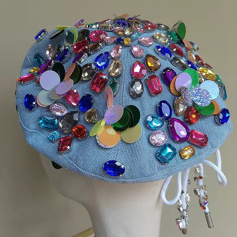 Stone Me All Over Bedazzled Beret