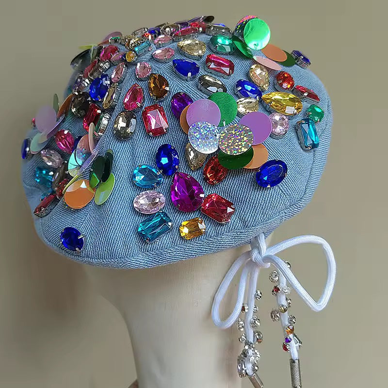 Stone Me All Over Bedazzled Beret