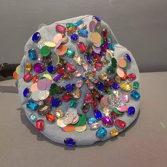 Stone Me All Over Bedazzled Beret