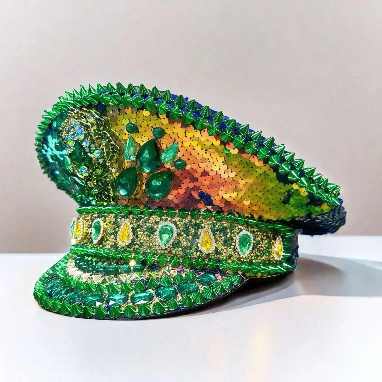 Mean Green Captain Rhinestone Hat