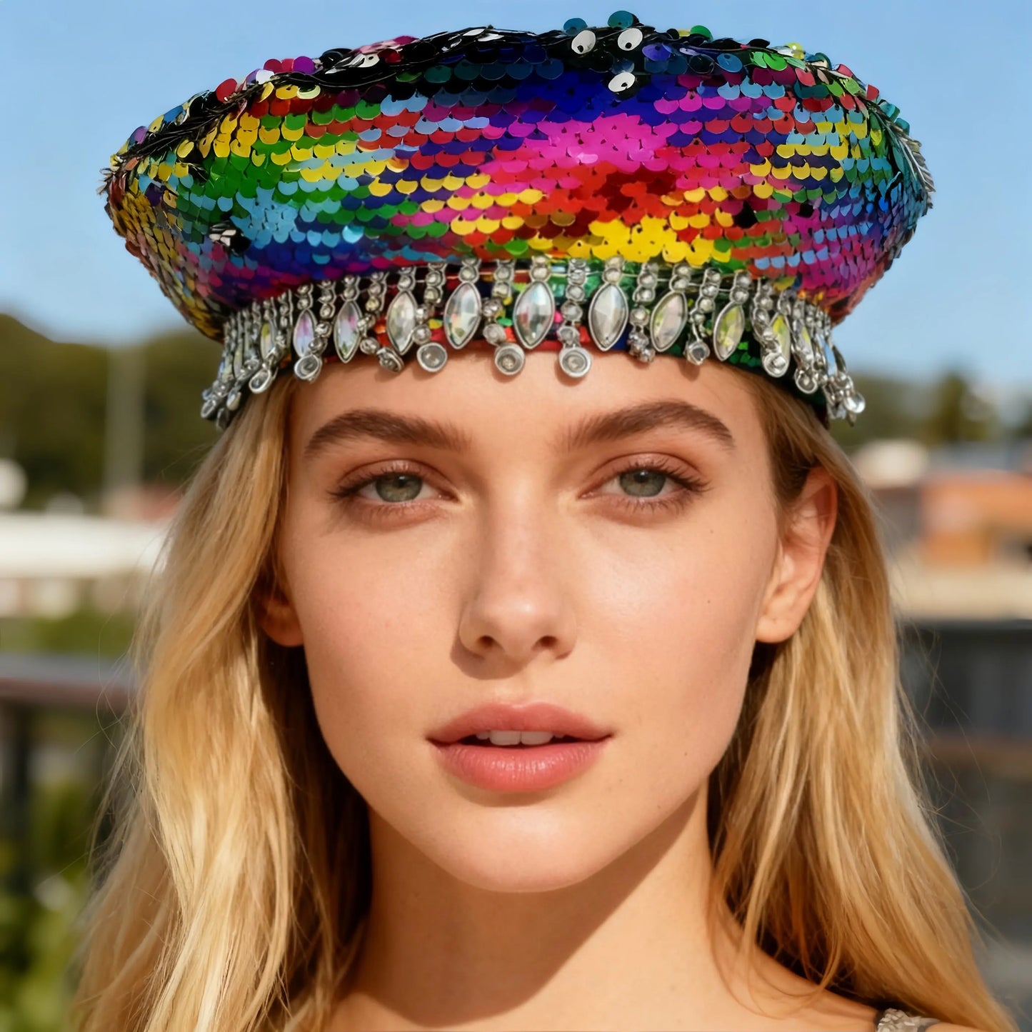 Colorful Disco Steampunk Beanie Hat