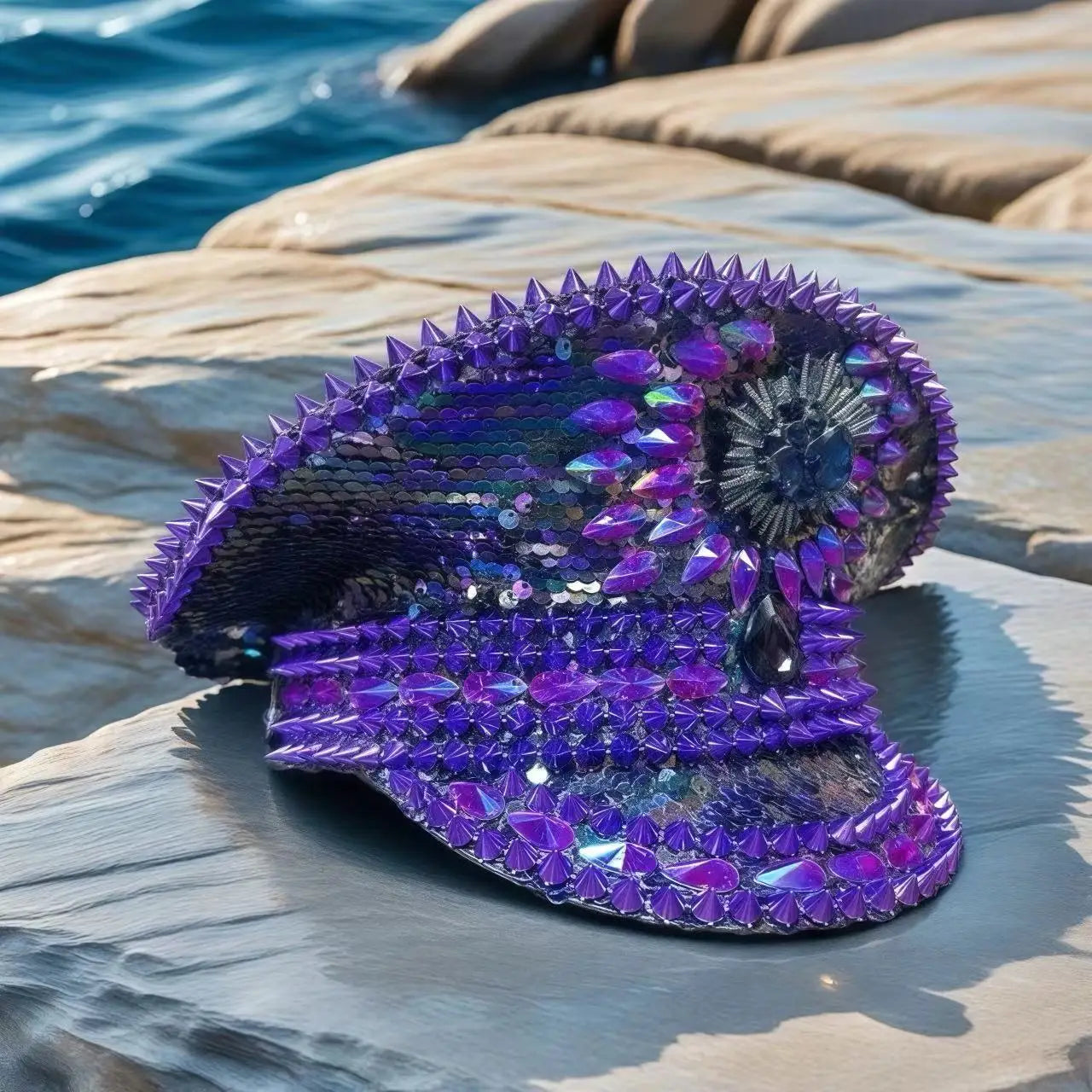 Royalty Glitter Violet Captain Hat