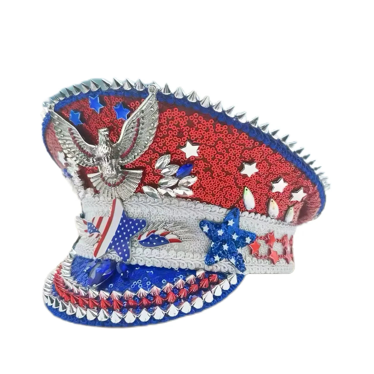 Made in the USA Blue Bling Captain Hat