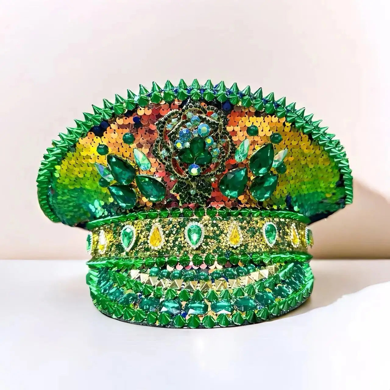 Mean Green Captain Rhinestone Hat