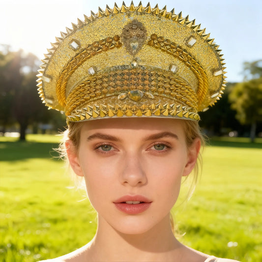 Glitter Sequin Rhinestone Captain Hat