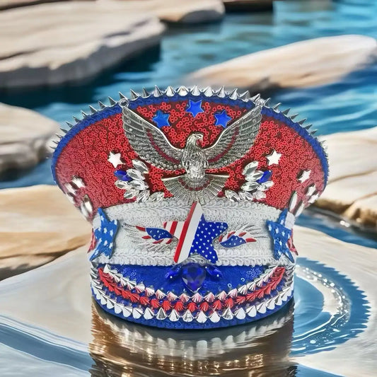Made in the USA Blue Bling Captain Hat