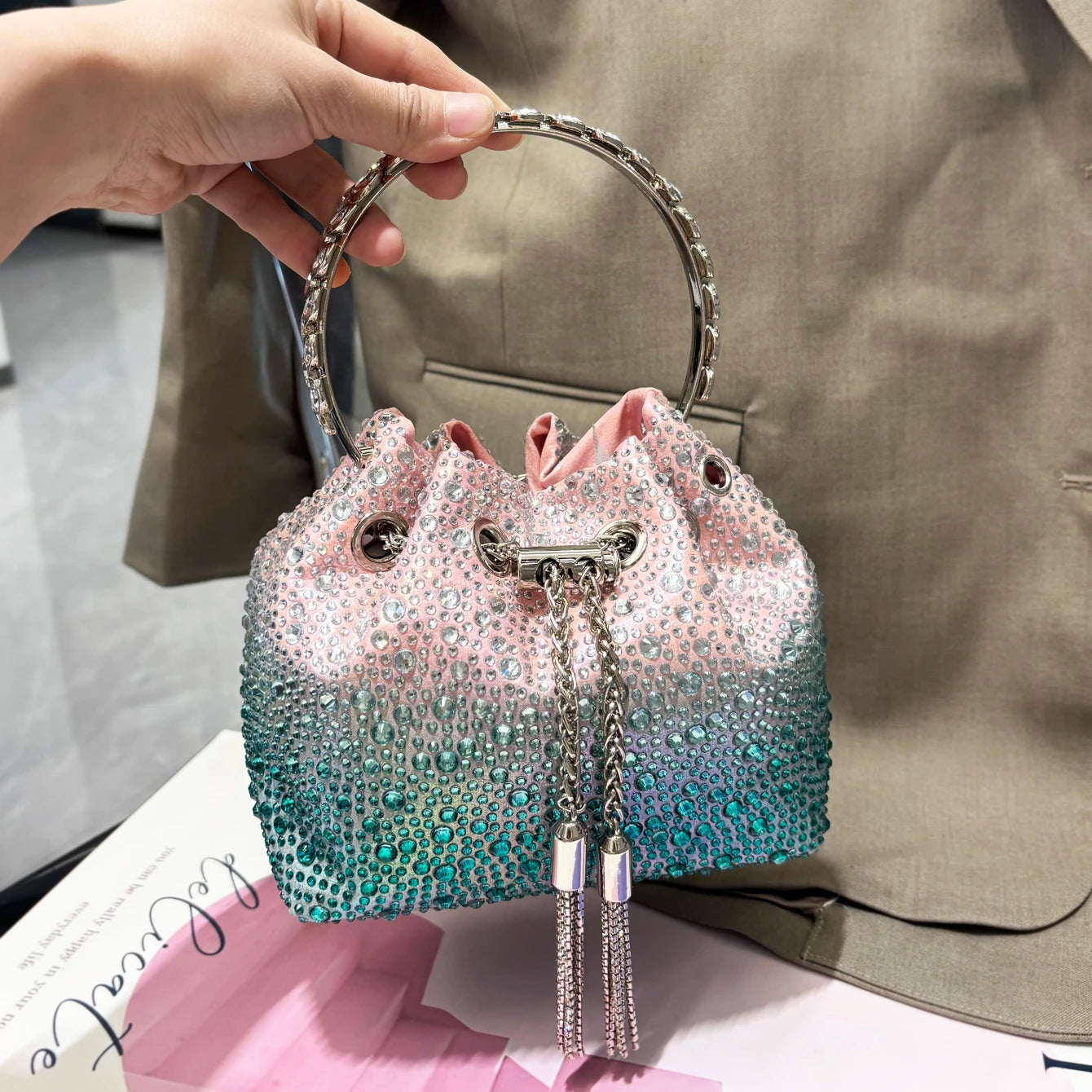 Crystal Sunset Bucket Bag