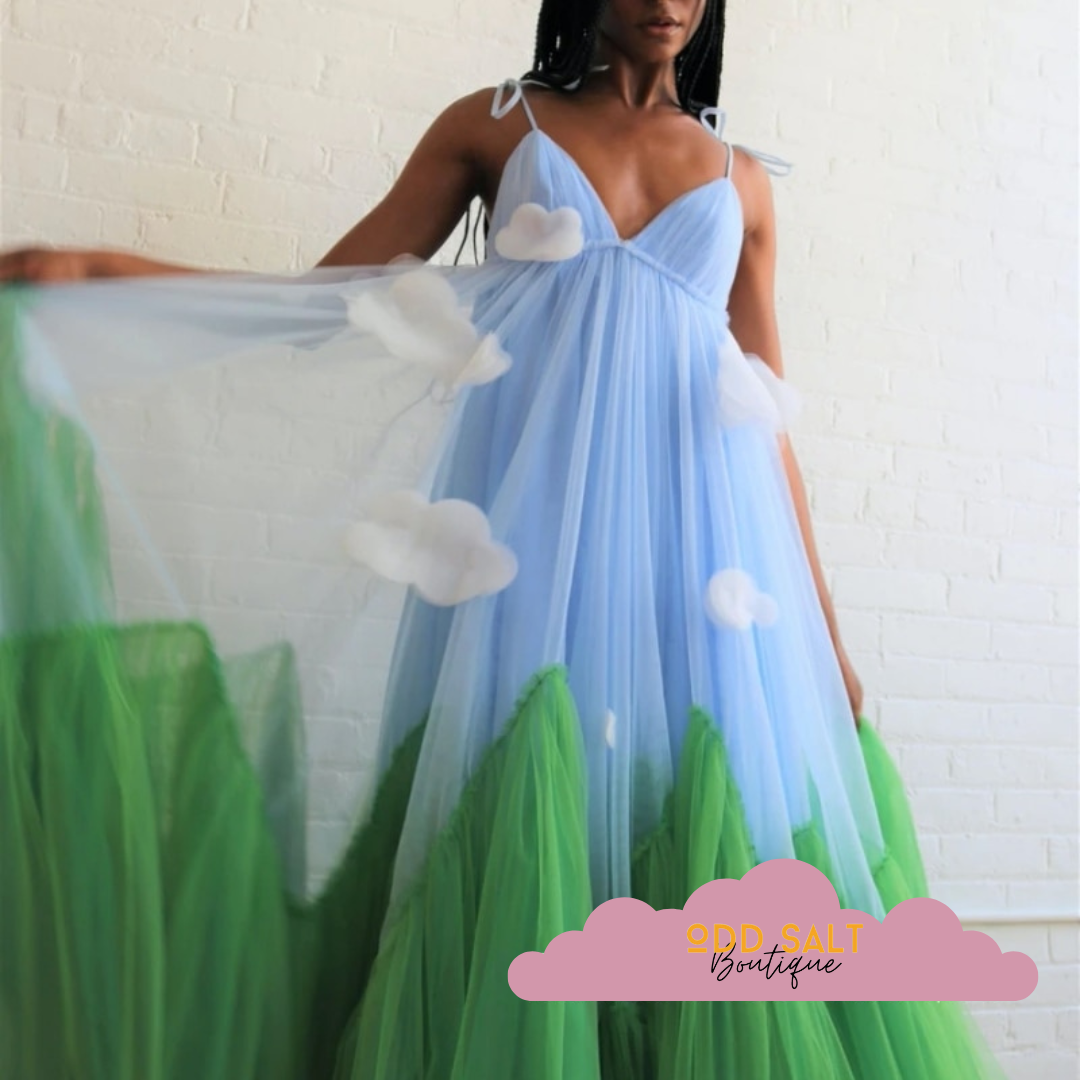 Earthly Skies Tulle Spaghetti Strap A Line Dress