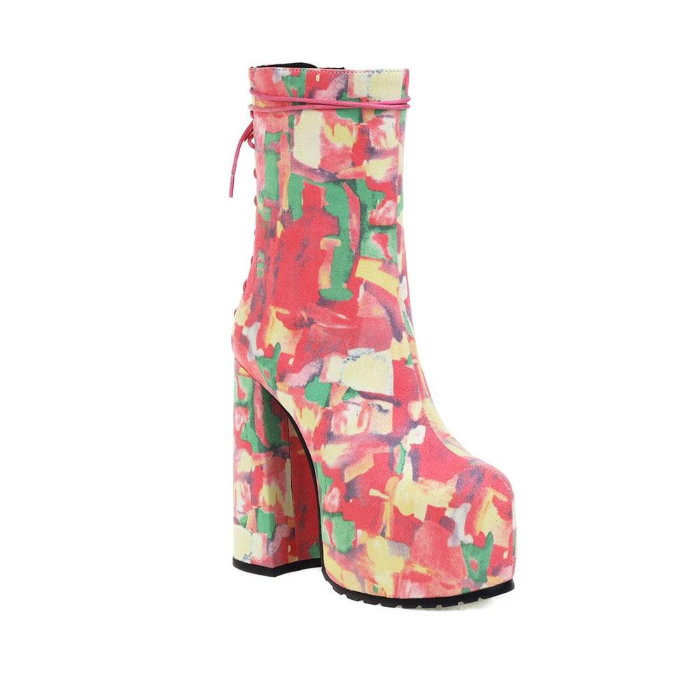 Zipper Floral Ankle Platform Boots – ODDSALTBoutique