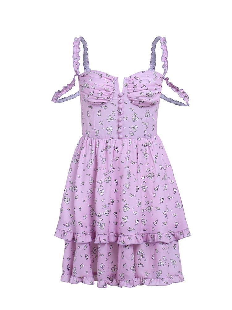 Floral Flounce Purple Bliss Dress - ODDSALTBoutique