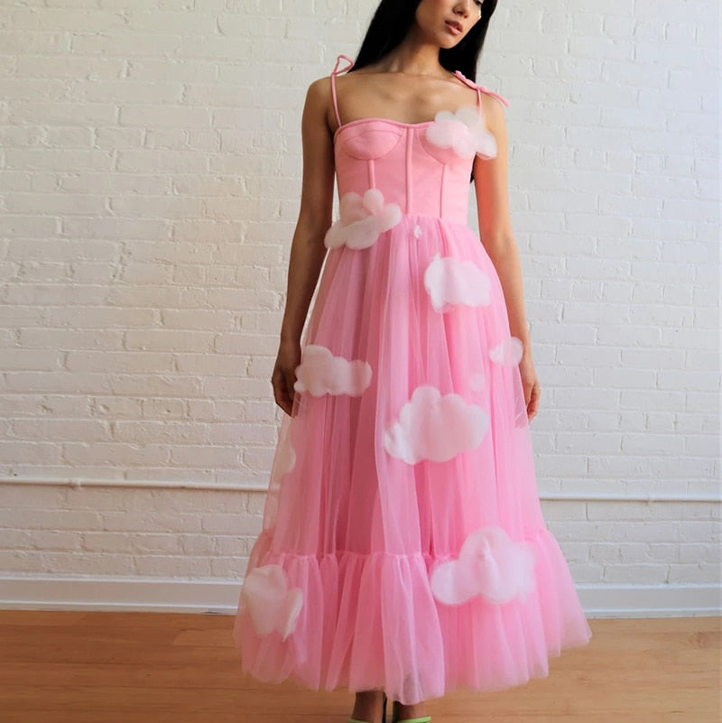Handmade Tulle Corset Illusion 3D Tulle Cloud Dress