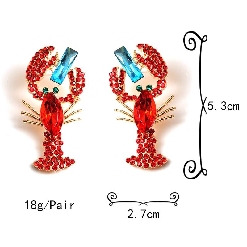 Lobster Blues Crystal Drop Earrings - ODDSALTBoutique