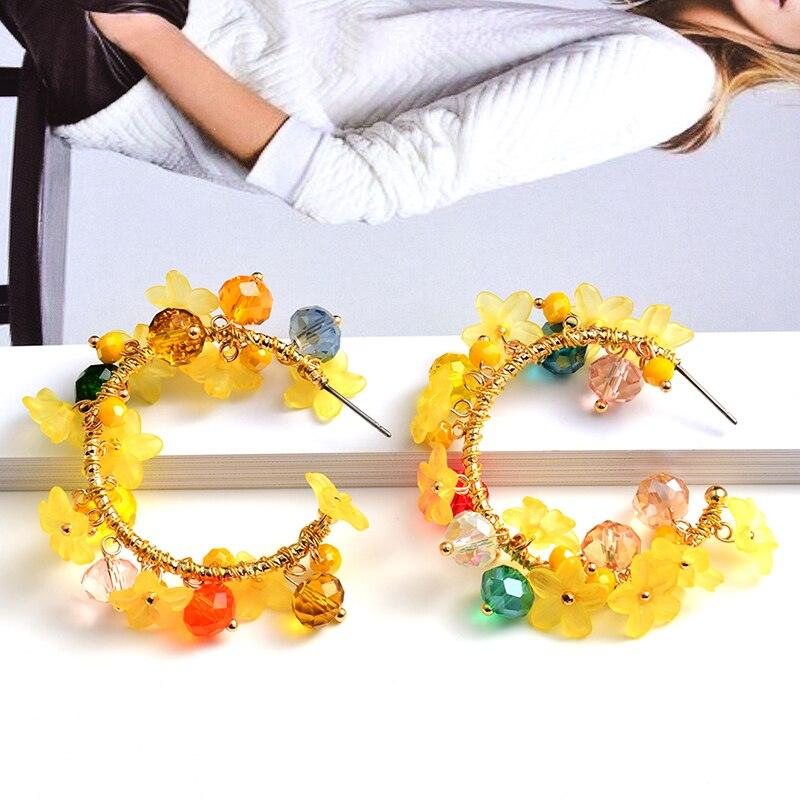 Handmade Colorful Crystals Hoop Earrings - ODDSALTBoutique