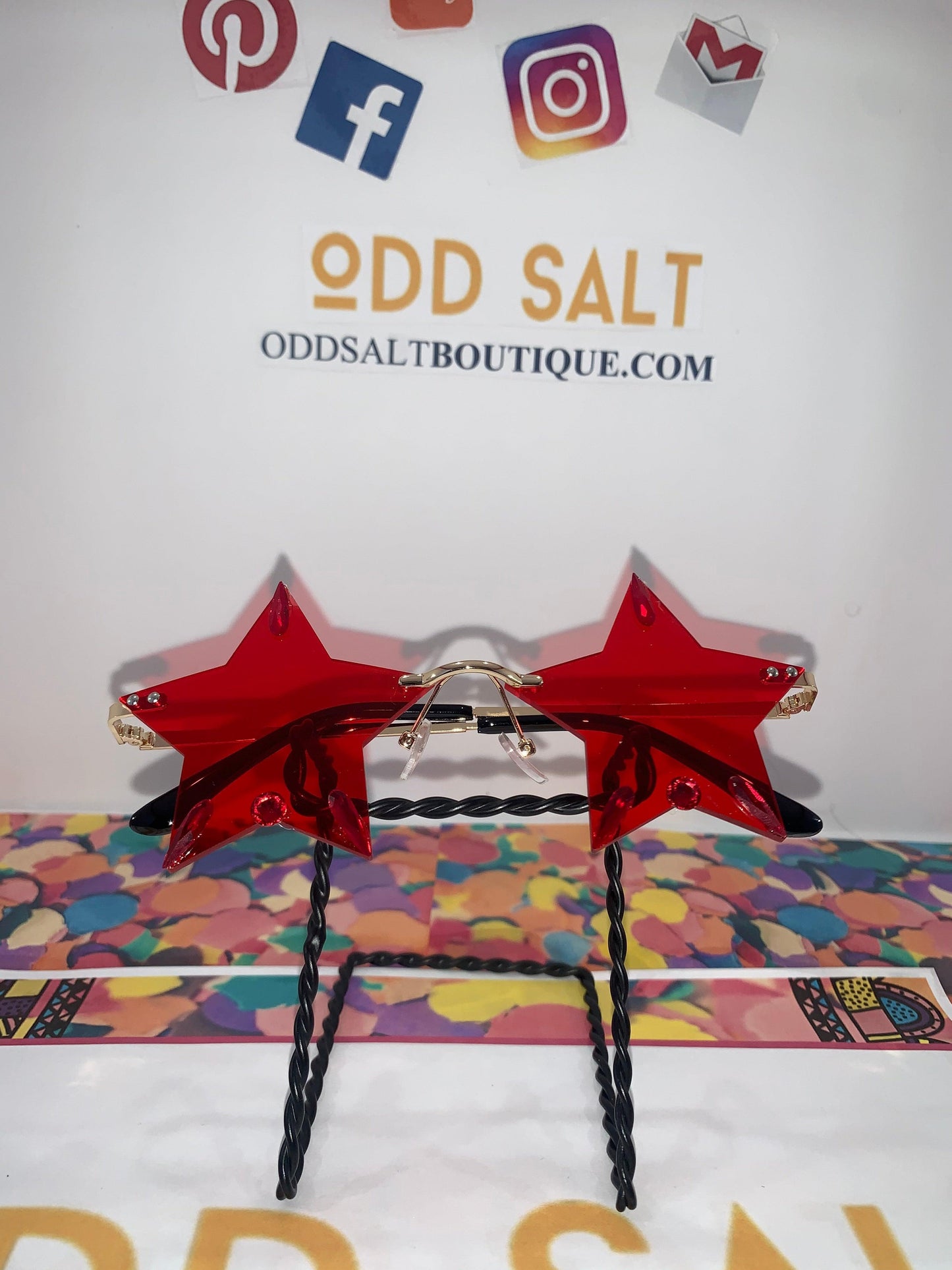 Red Seeing Stars Sunglasses - ODDSALTBoutique