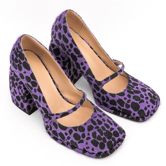Purple Leopard Print Mary Janes - ODDSALTBoutique