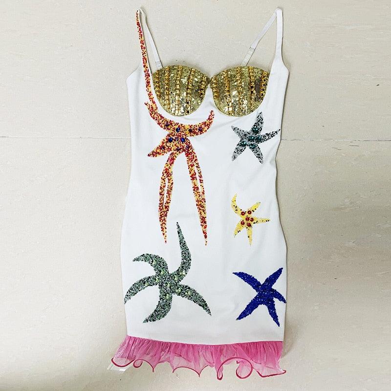 Starfish Sequin Bling Mini Dress - ODDSALTBoutique