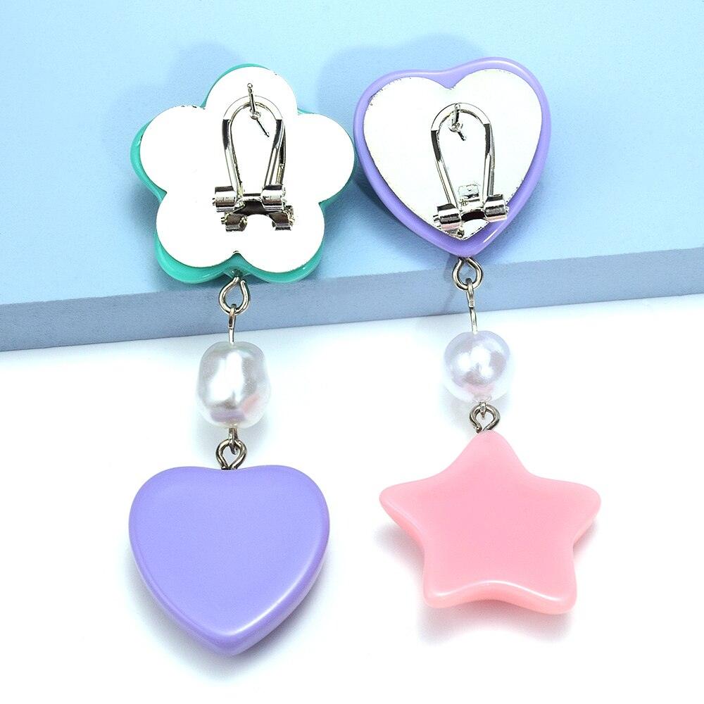 Love Heart Flower Drop Earrings - ODDSALTBoutique