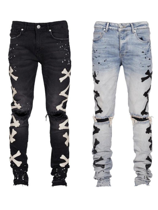 Skull and Bone Slim Jeans - ODDSALTBoutique