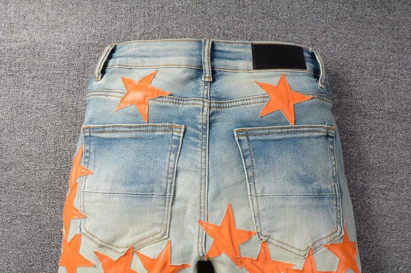 Ripped Hole Pentagram Star Patch Jean - ODDSALTBoutique