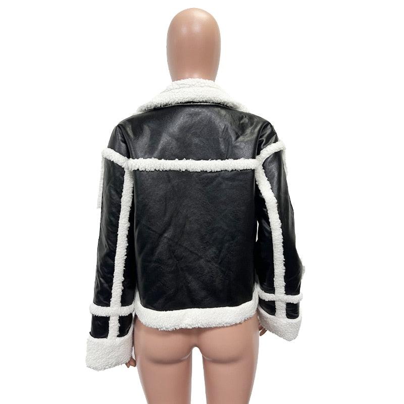 Cool Nights PU Leather Patchwork Windbreaker - ODDSALTBoutique