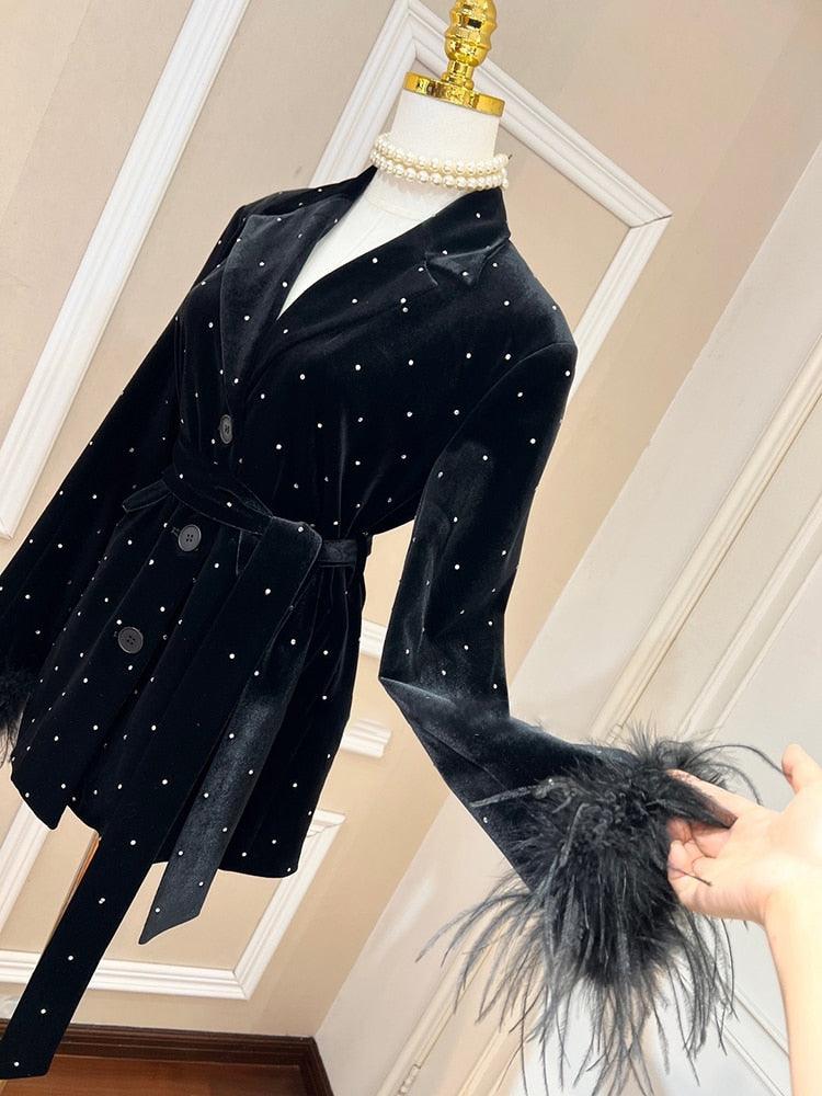 Patchwork Feathers STUDDED Jacket - ODDSALTBoutique