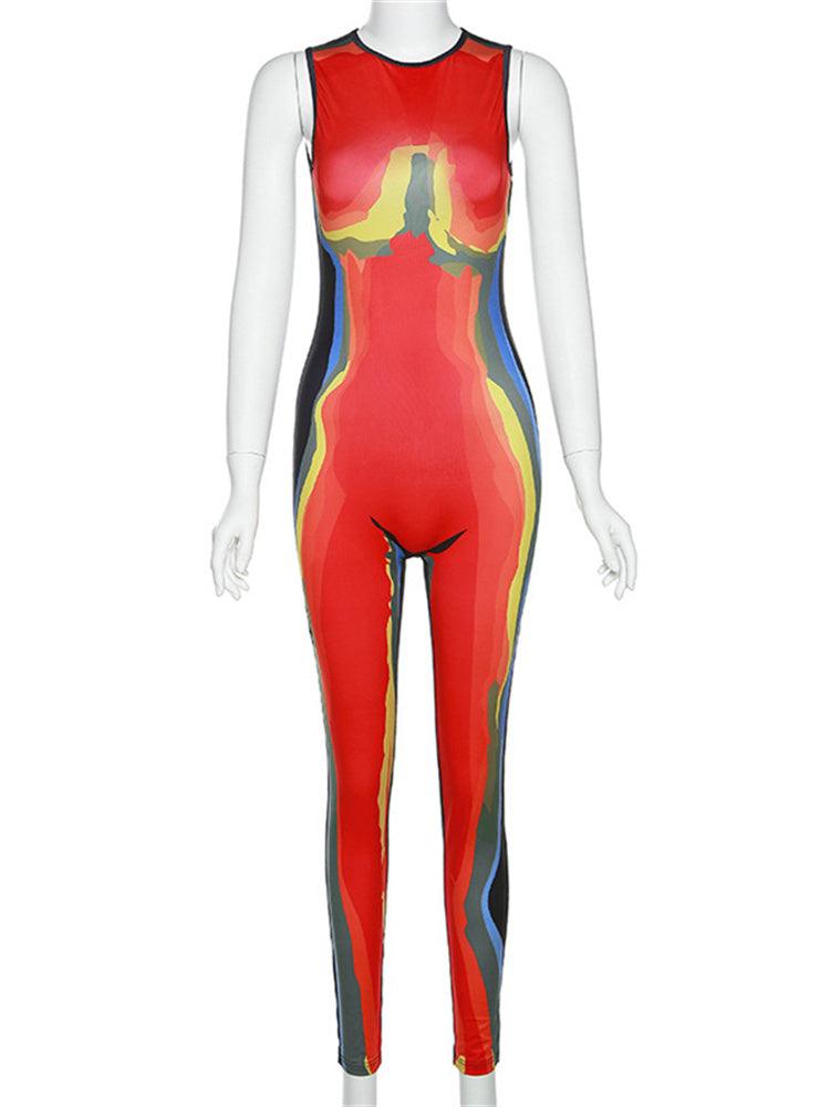 Electric Silhouette Body-con Jumpsuit - ODDSALTBoutique