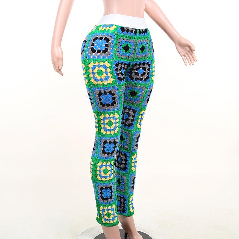 Abstract Colorful Crochet Pants - ODDSALTBoutique