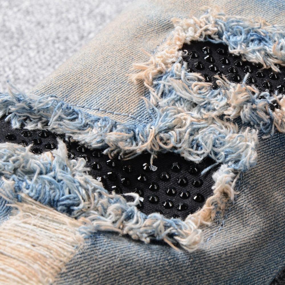 Men Retro Denim Distressed Jeans - ODDSALTBoutique