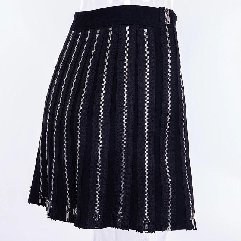 Zipper Happy High Waist Mini Skirt - ODDSALTBoutique