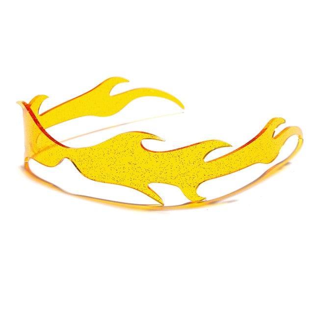 Plastic Shimmer Flames Sunglasses (not customized) - ODDSALTBoutique