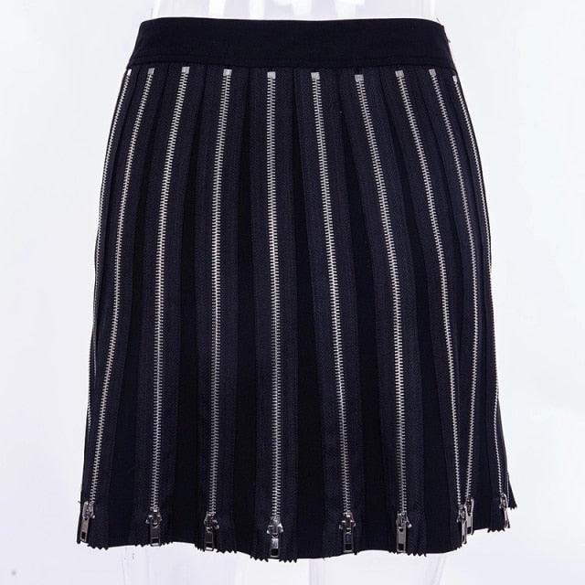 Zipper Happy High Waist Mini Skirt - ODDSALTBoutique