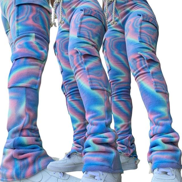 Double Plush Tie Dye Stacked Pants - ODDSALTBoutique