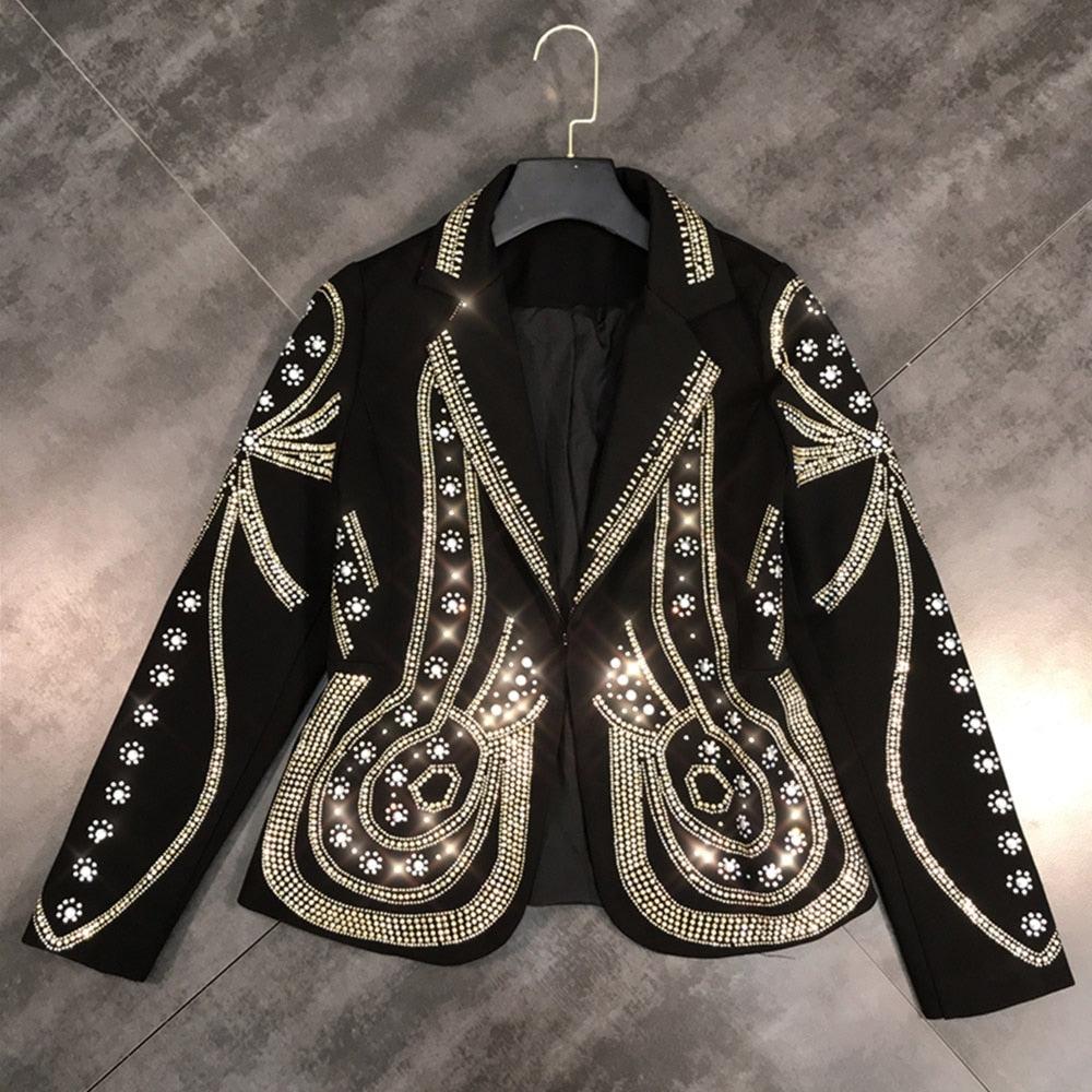 Pearls and Bling Wide Waist Blazer - ODDSALTBoutique