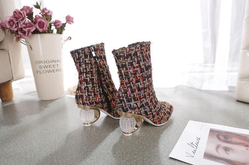 Unique Floral Ankle Boots - ODDSALTBoutique