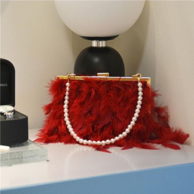 Feathers and Pearls Handbag - ODDSALTBoutique