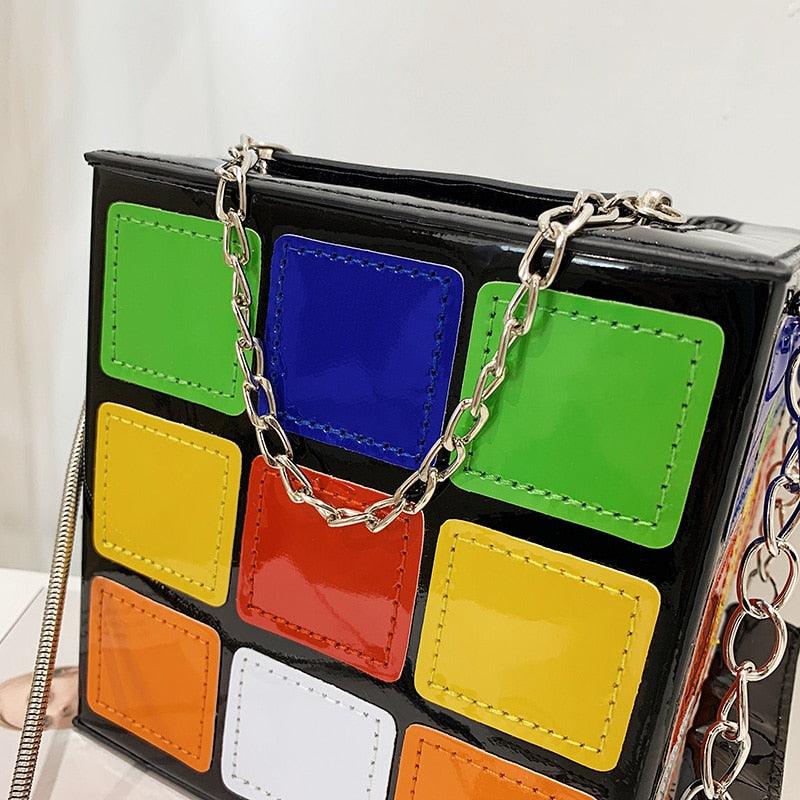 Mini Rubik's Cube Design Handbag with Chain - ODDSALTBoutique