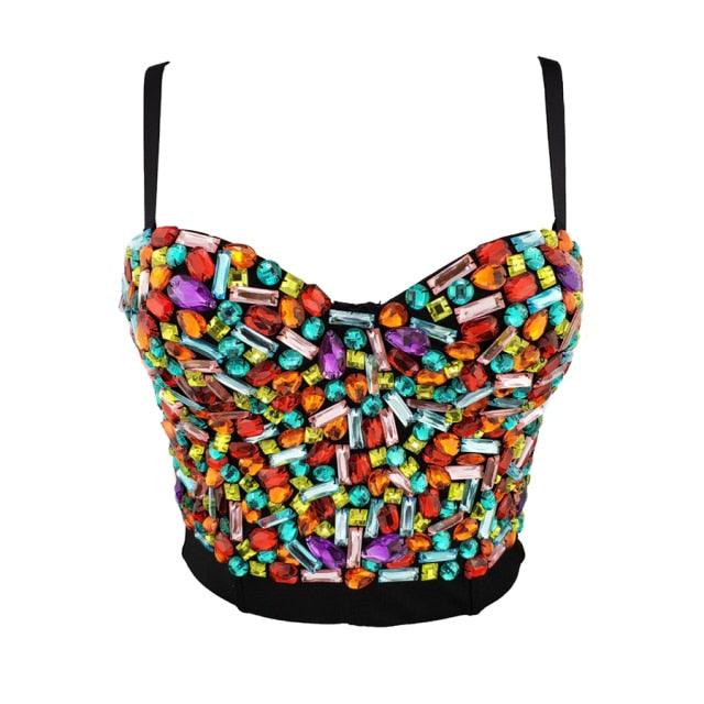 Beaded Colorful Acrylic Bralette - ODDSALTBoutique
