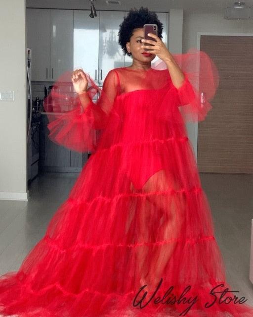 Stay Extra Red Tulle Dress - ODDSALTBoutique